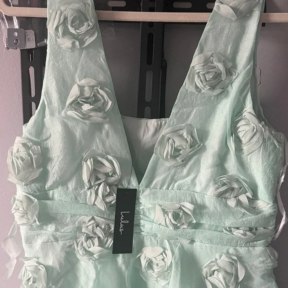 Lulus Mint Green Rosette Dress - Picture 4 of 5